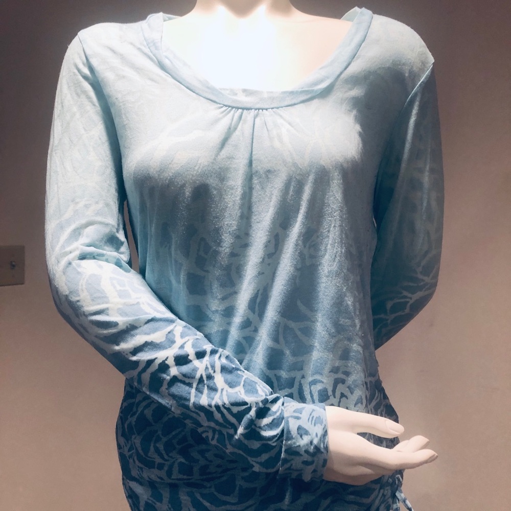 Lucy Long Sleeve Top Ombré Print Burnout : Small